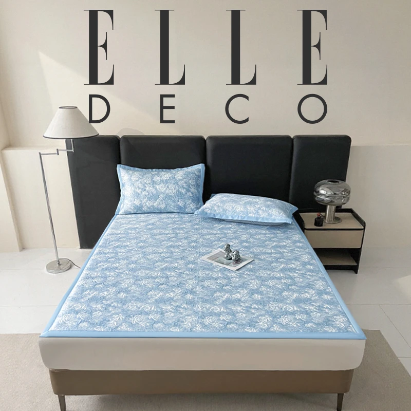 ELLE DECO巴黎玫瑰凉感平席法式轻奢高档A类冰丝凉席家纺奢华床品