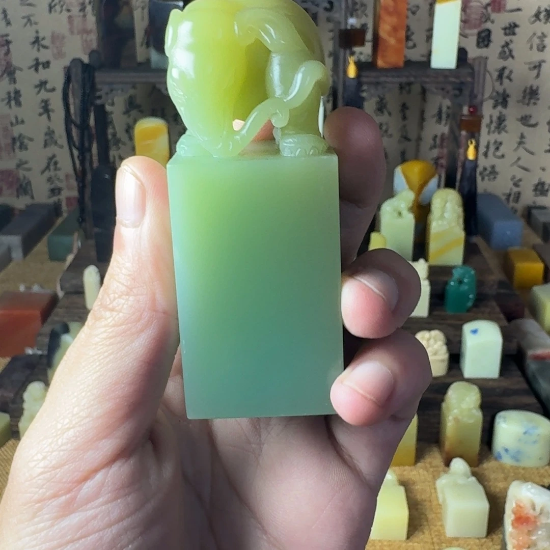 沈***叭青田石印石雅安新绿