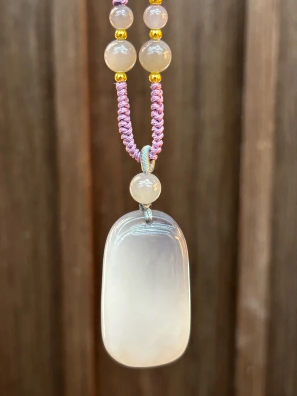 WT 7014 和田玉烟紫无事牌 规格约：41*23*9 多样性发其一