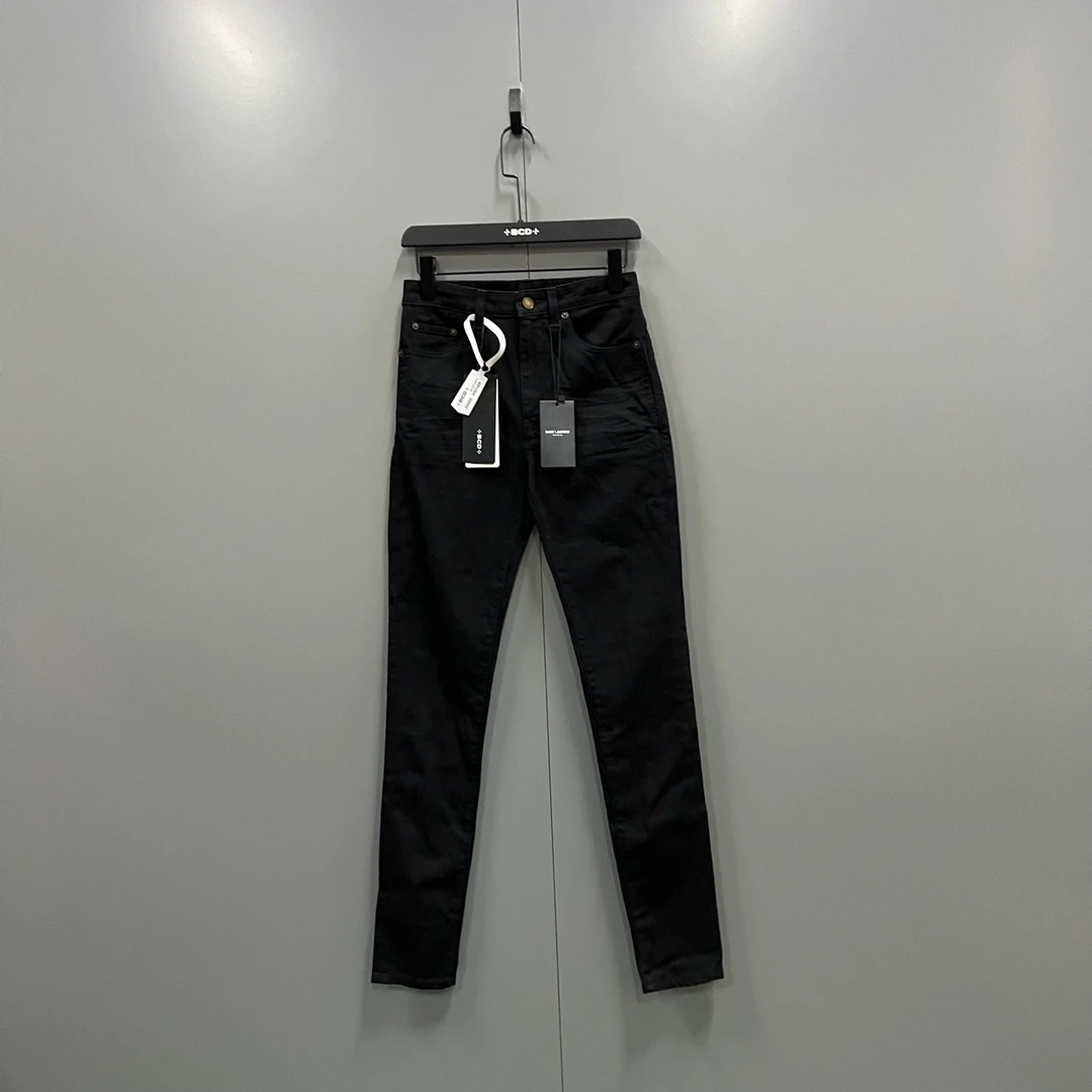 95新 YSL/圣罗兰 黑色修身牛仔裤 27码 全新/6000/bc014062