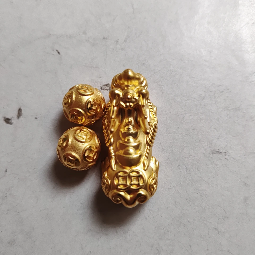 金元宝足金999貔貅珠子首饰