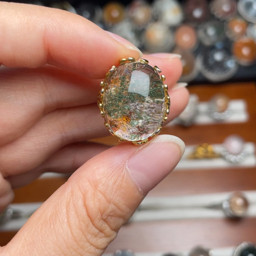 银S925镶嵌戒指水晶