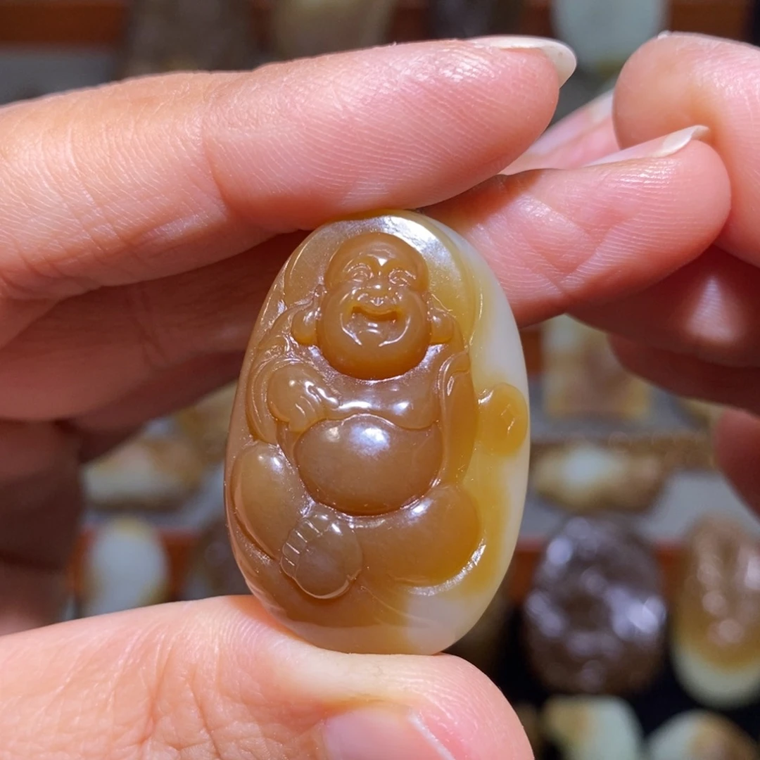 定制和田玉开心佛