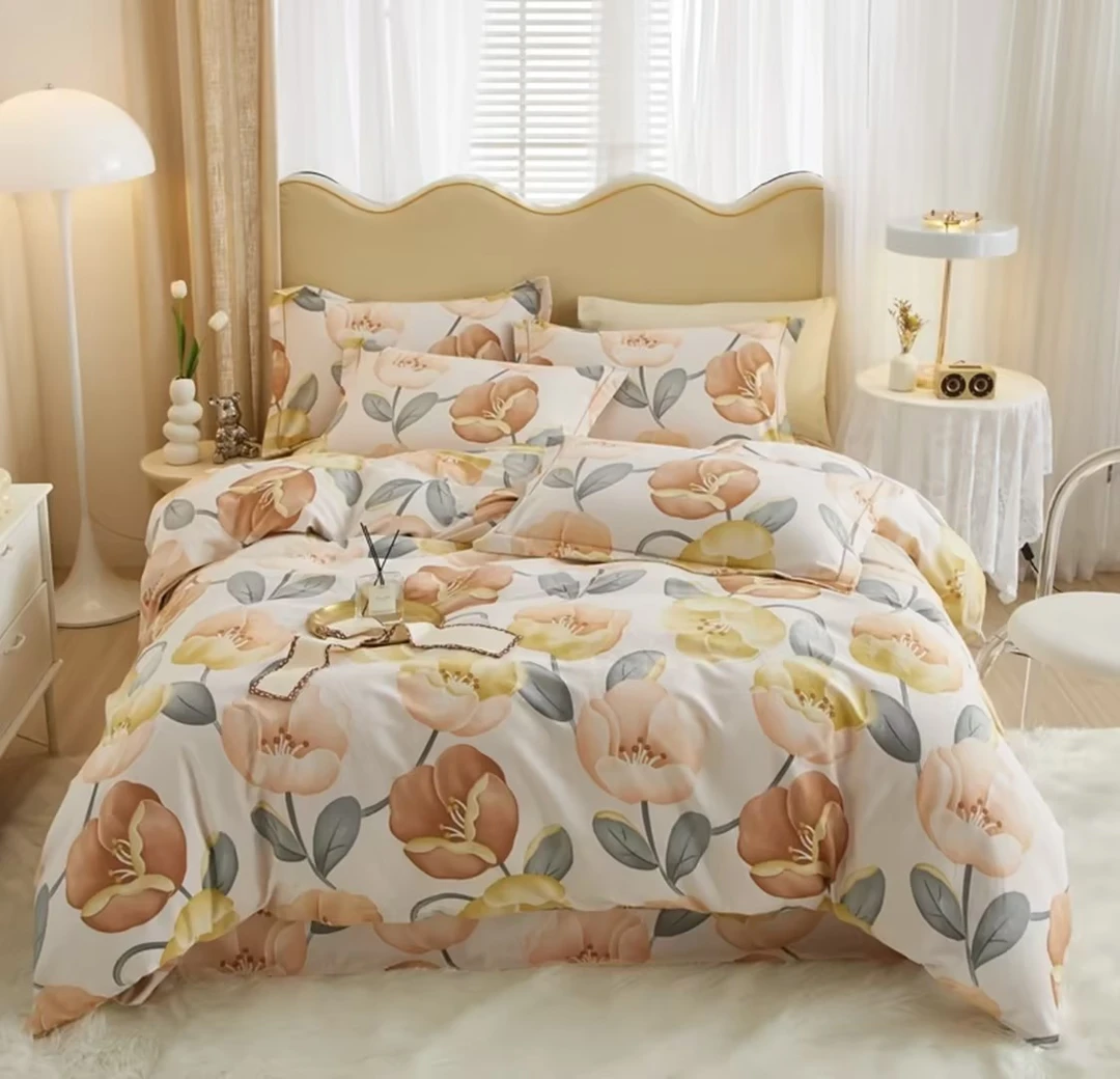 双人床单-【繁花朵朵】尺寸2.4米*2.4米成品大床单长绒棉