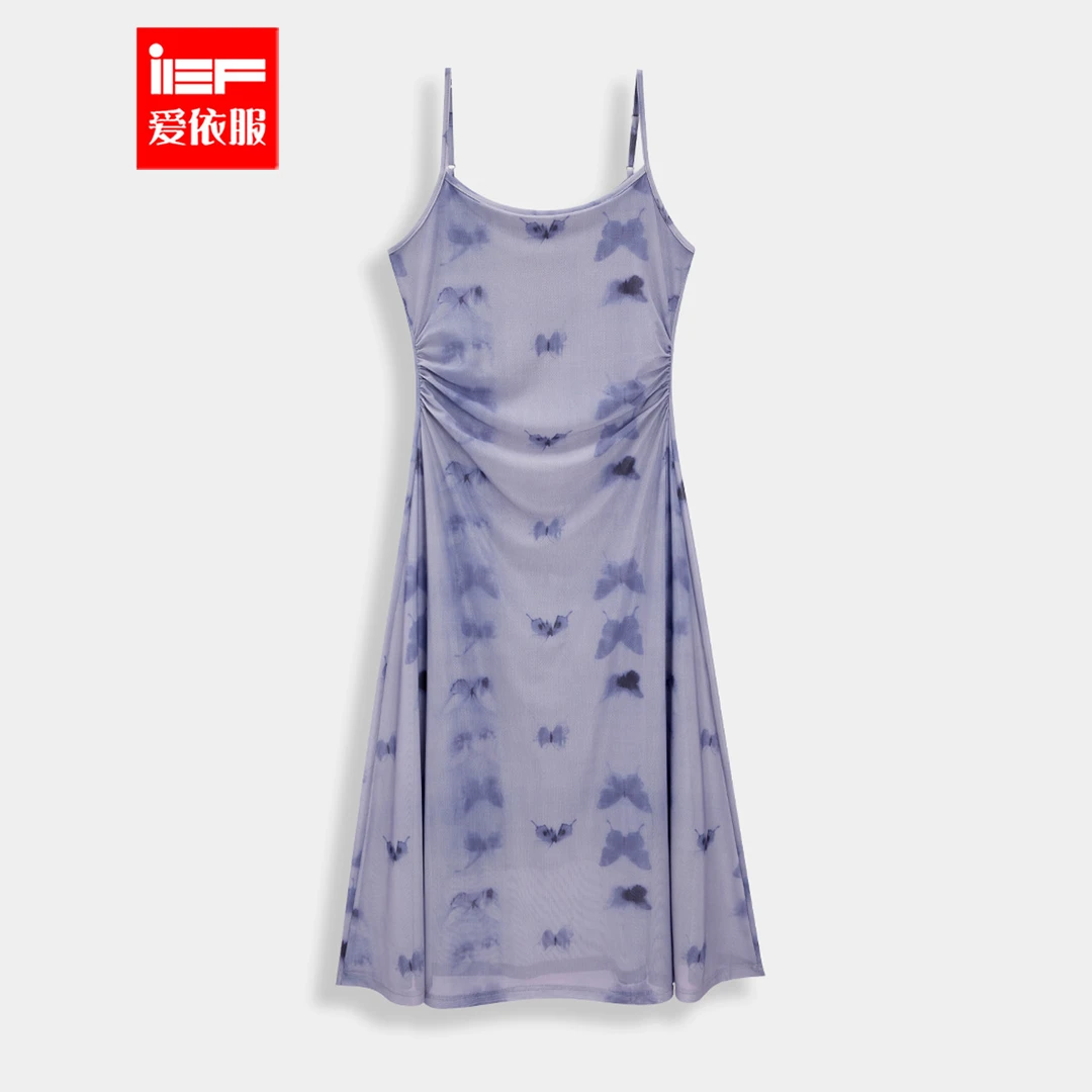 IEF/爱依服2025夏季新款法式吊带蝴蝶气质时尚优雅设计师显瘦长裙