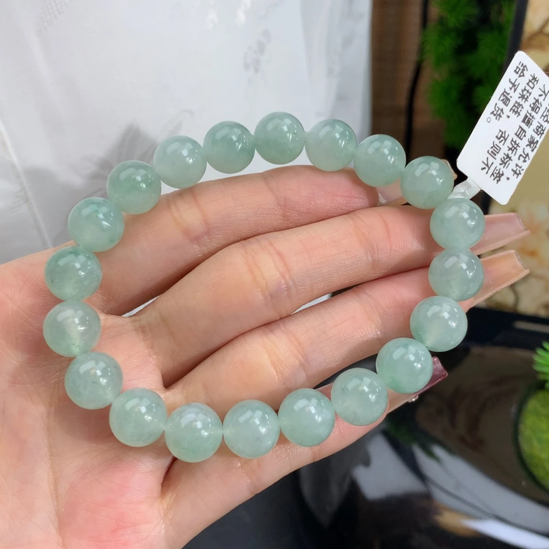 翡翠手链未镶嵌卡10冰胶晴手串