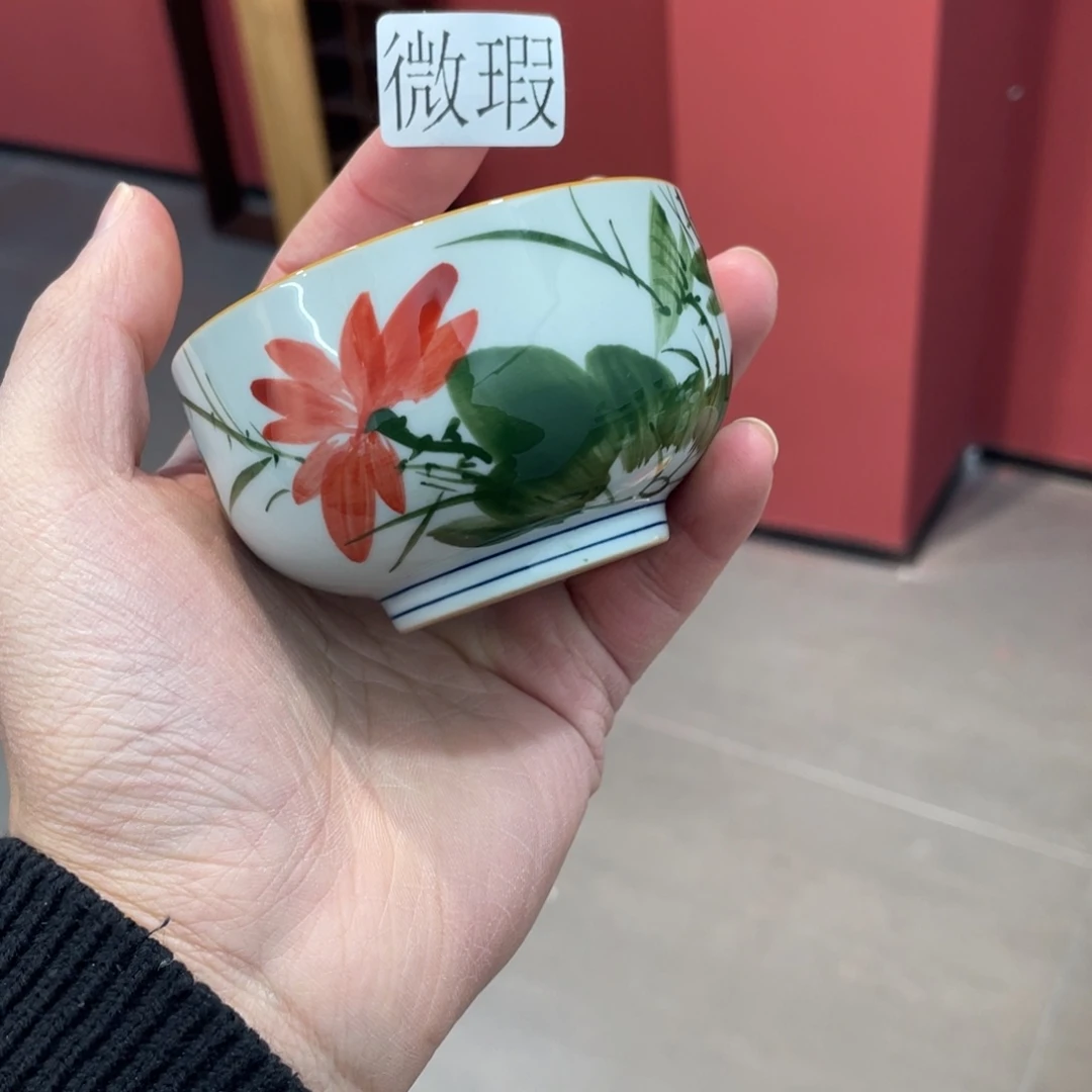釉下手绘茶具微瑕