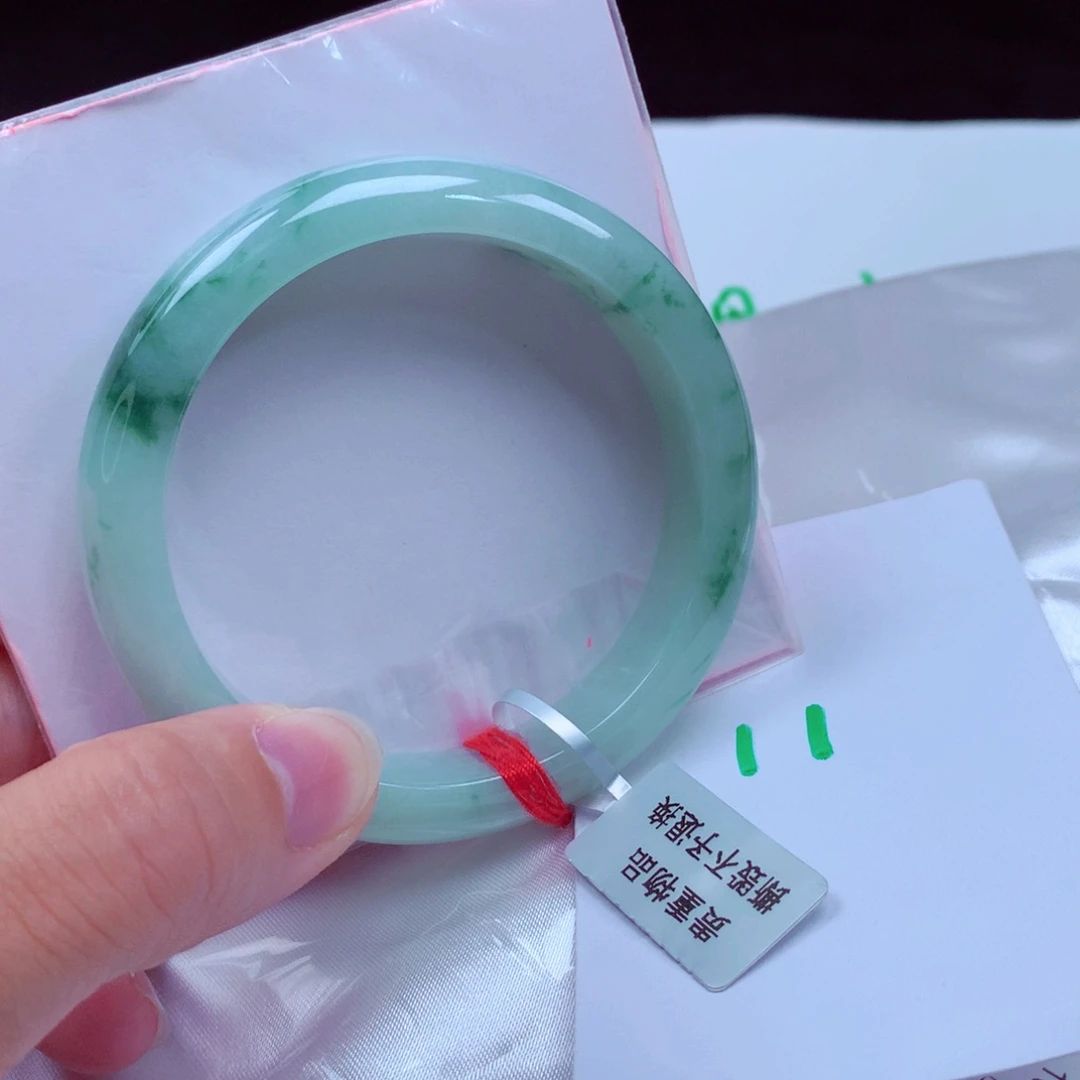 未镶嵌手镯翡翠缅甸天然A货翡翠手镯55.2