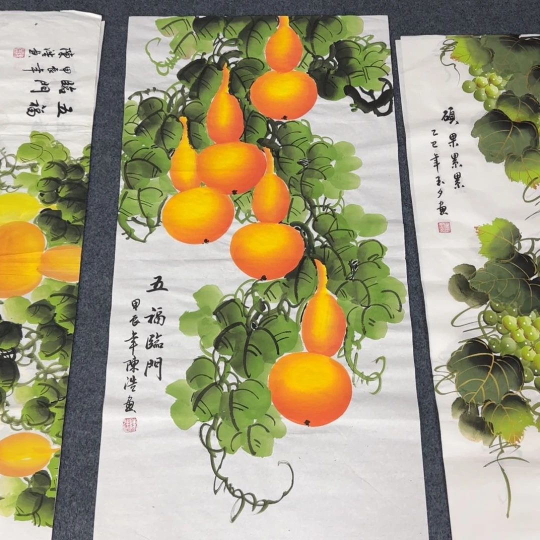 国画尺寸50X100手绘作品