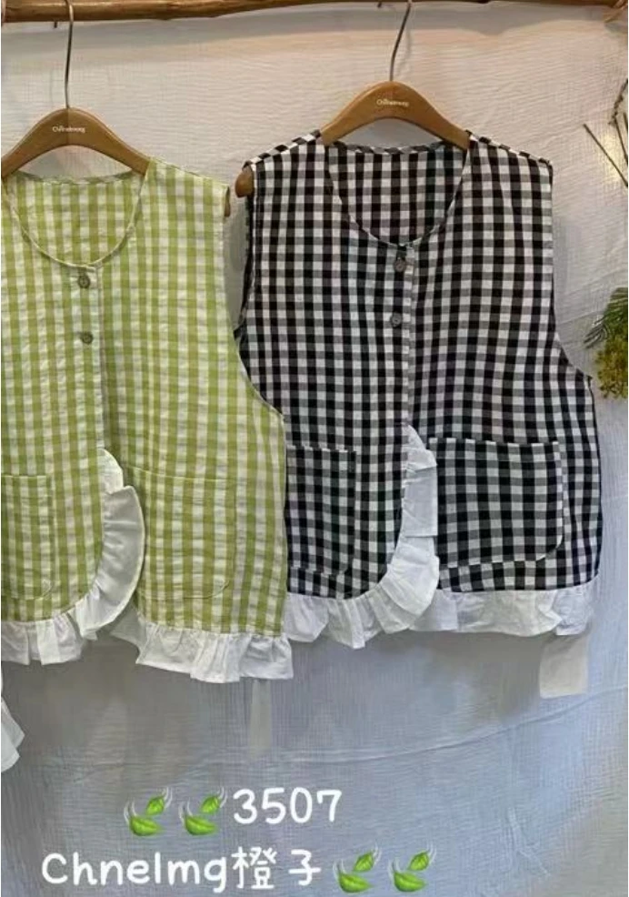 CZ（3507）日系格子马甲