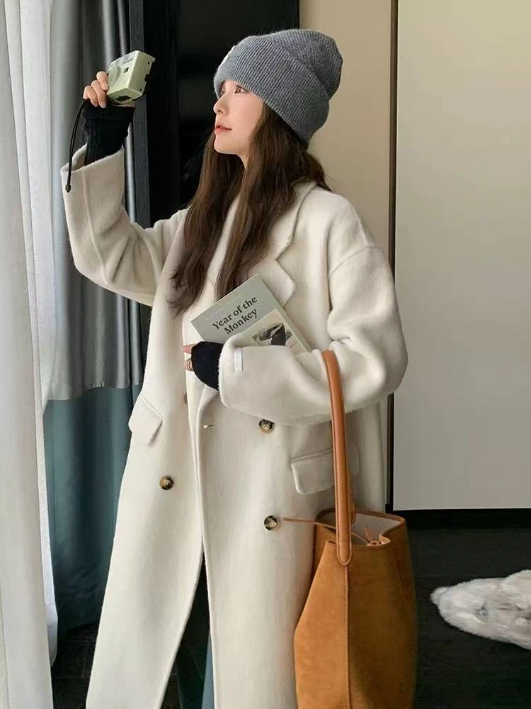 2025秋冬新款外套宽松韩版中长款显瘦女羊毛呢外套（备注编号）