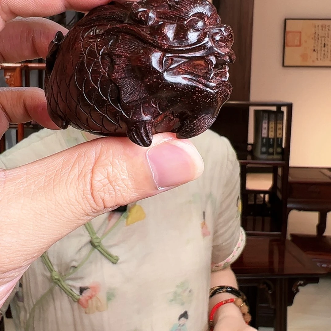 小叶紫檀其他整木雕刻鱼化龙，