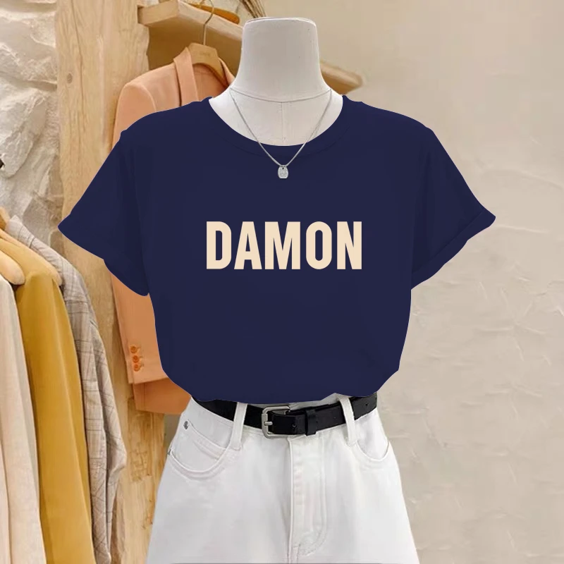 正肩圆领短袖T恤女薄款夏季韩版潮宽松半袖女士体恤上衣百搭减龄