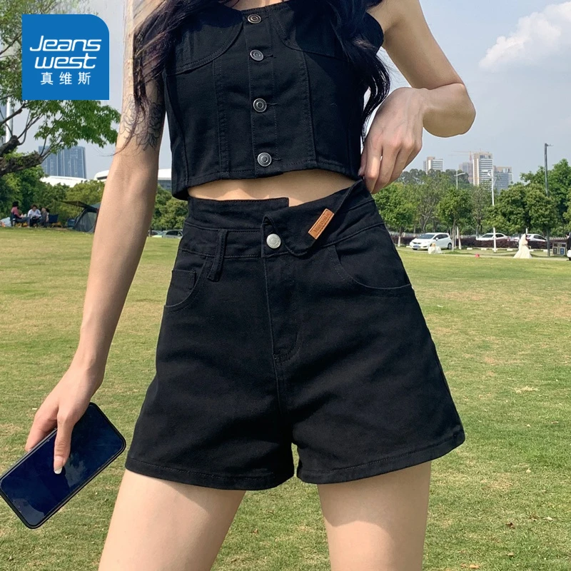 真维斯牛仔短裤女2025夏季不规则a字宽松显瘦辣妹网红外穿热裤子