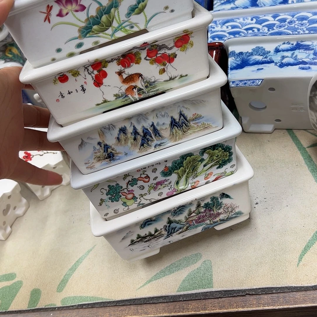大***海花盆紫砂387号瑕疵5个15/12/5cm福利