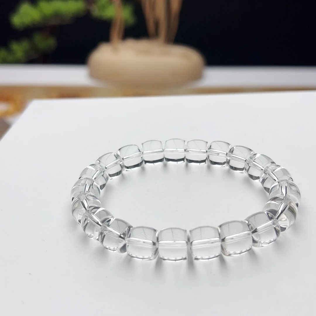 水晶手链未镶嵌白水晶直切10mm+双A