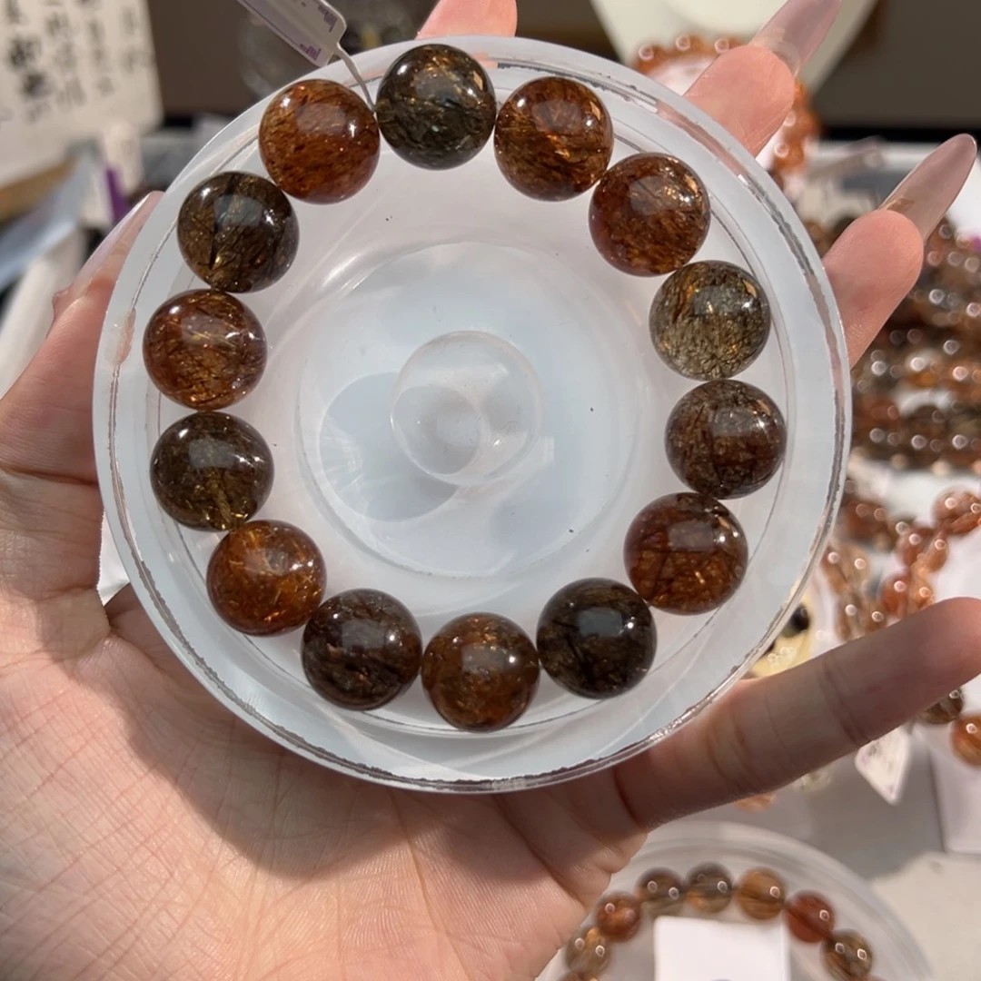 水晶未镶嵌手链黑金超七15