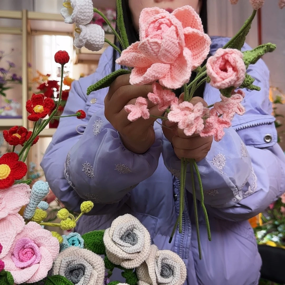 纯手工钩织钩织花束
