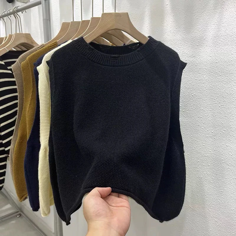 针织马甲毛衣背心女春季新款高级感宽松外搭无袖叠穿背心上衣