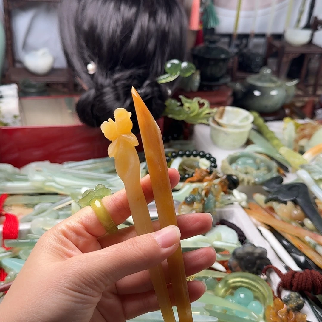 蛇纹石玉合金发饰