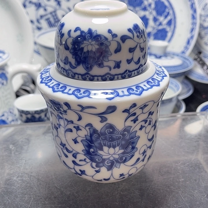 碗青花温酒壶三件套