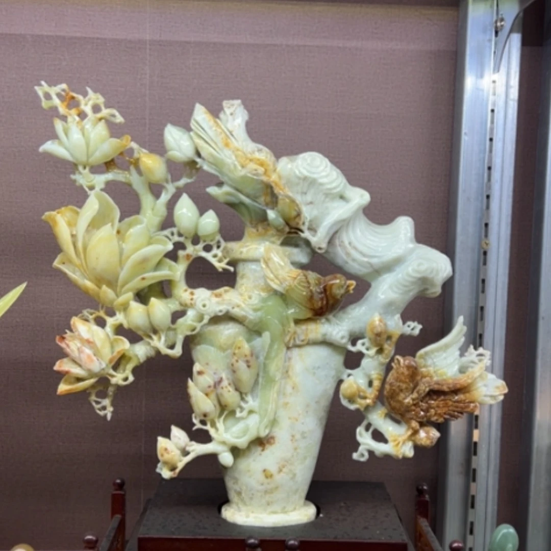 【闪购商品】未镶嵌蛇纹石玉珠宝奇石玉兰花