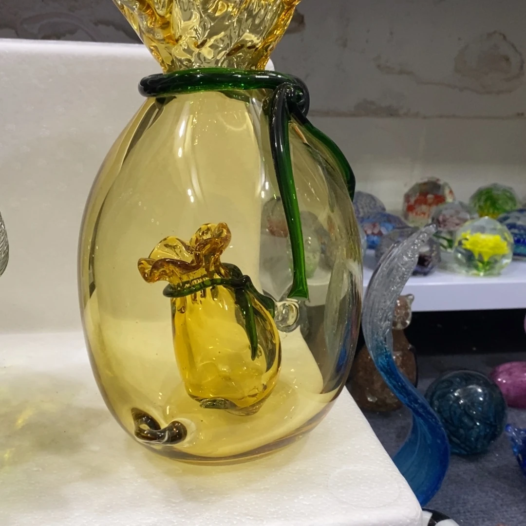 琉璃二级子母钱袋花瓶