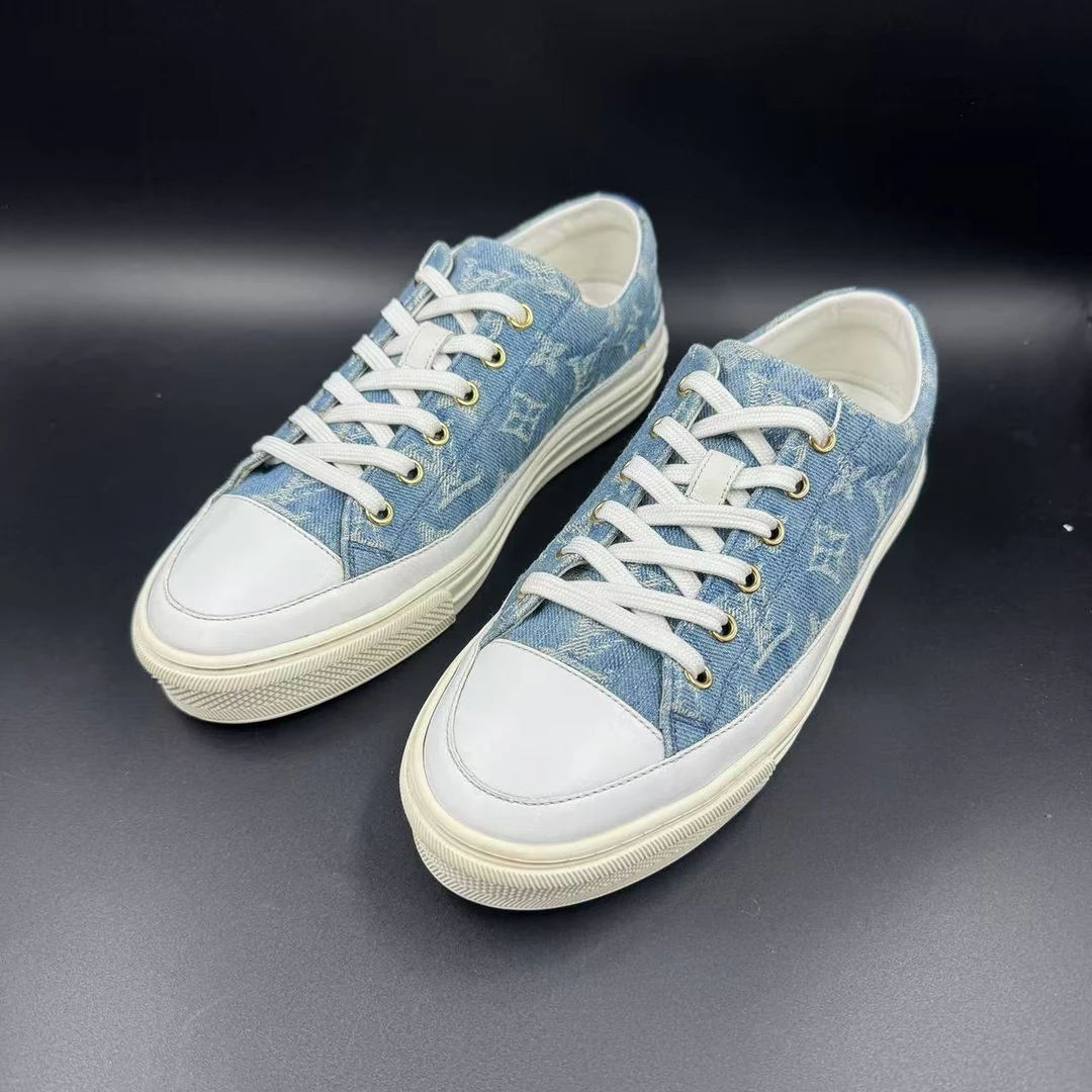 95新 LouisVuitton/路易威登 路易威登蓝牛仔蓝板鞋38码