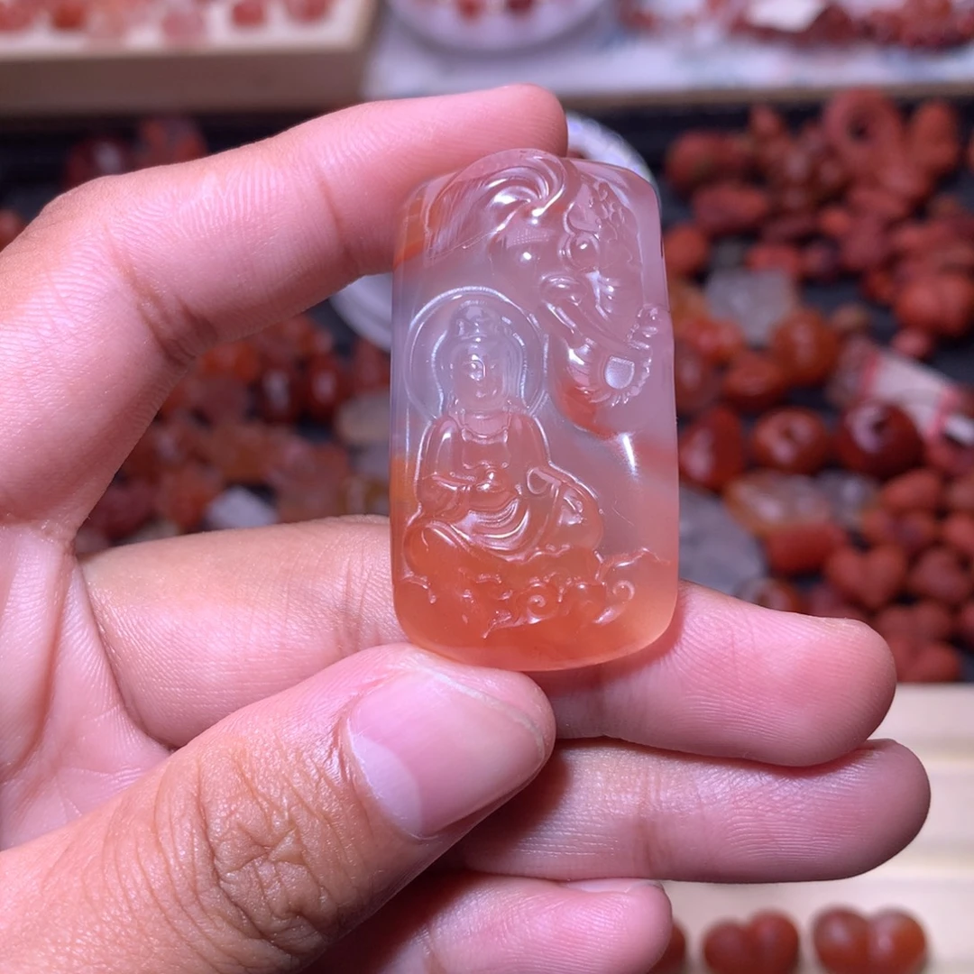 美***伴南红玛瑙未镶嵌珠宝半成品1