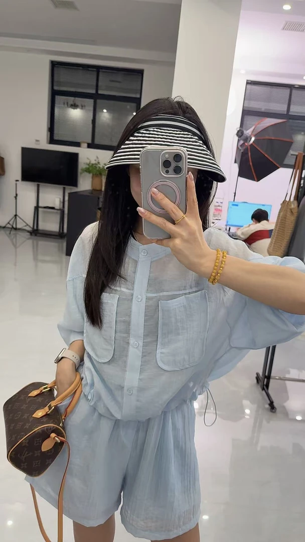 25225【蝶谷】2025年夏季新款时尚洋气百搭宽松温柔休闲套装女