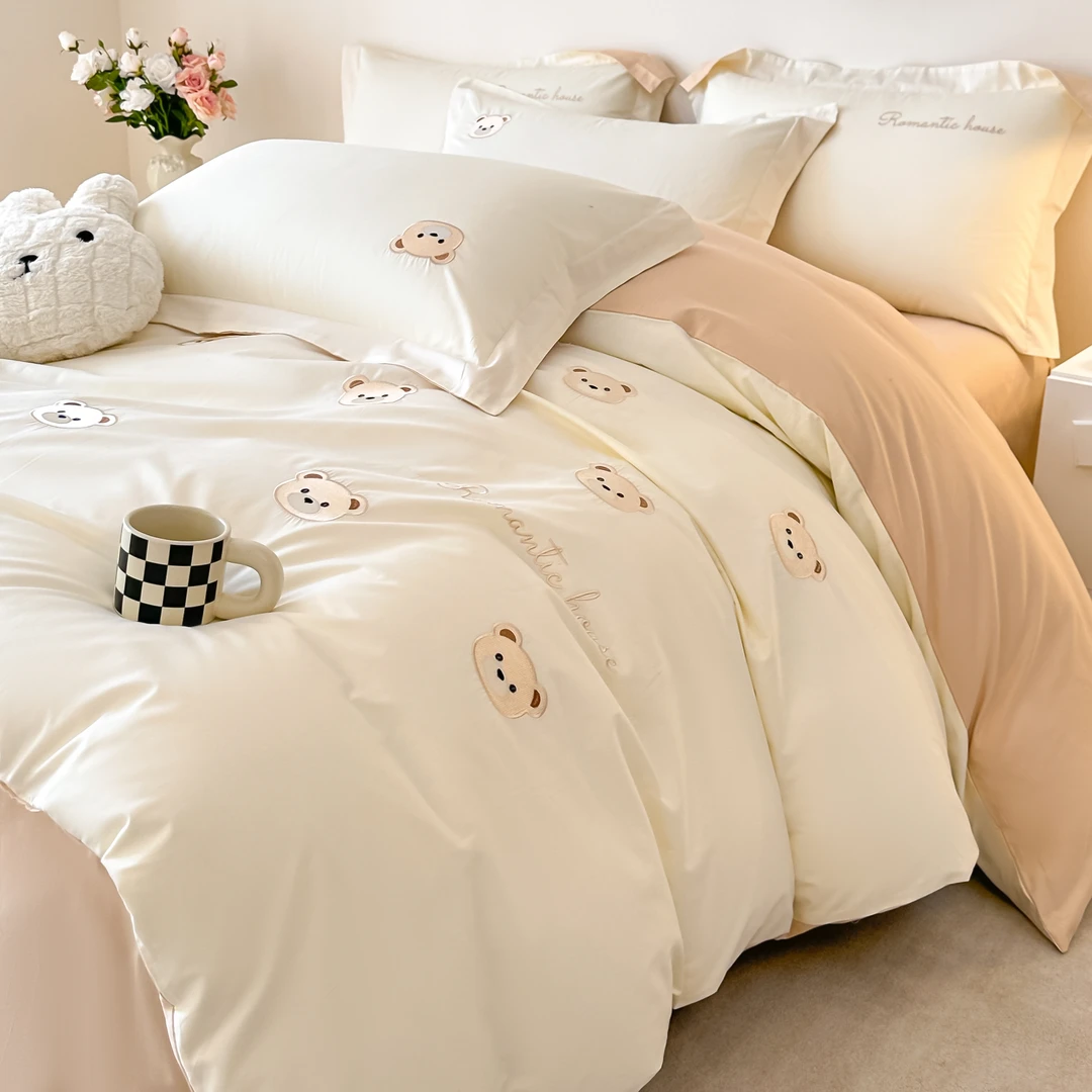 新款小清新奶油风全棉纯棉四件套学生宿舍公主风居家通用床上用品