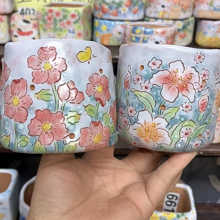 红陶胖***！手工制作多肉花盆