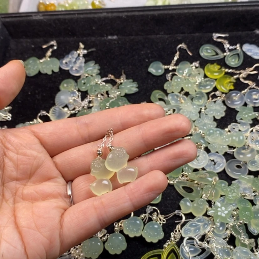 【闪购商品】未镶嵌蛇纹石玉挂件耳饰耳环项链