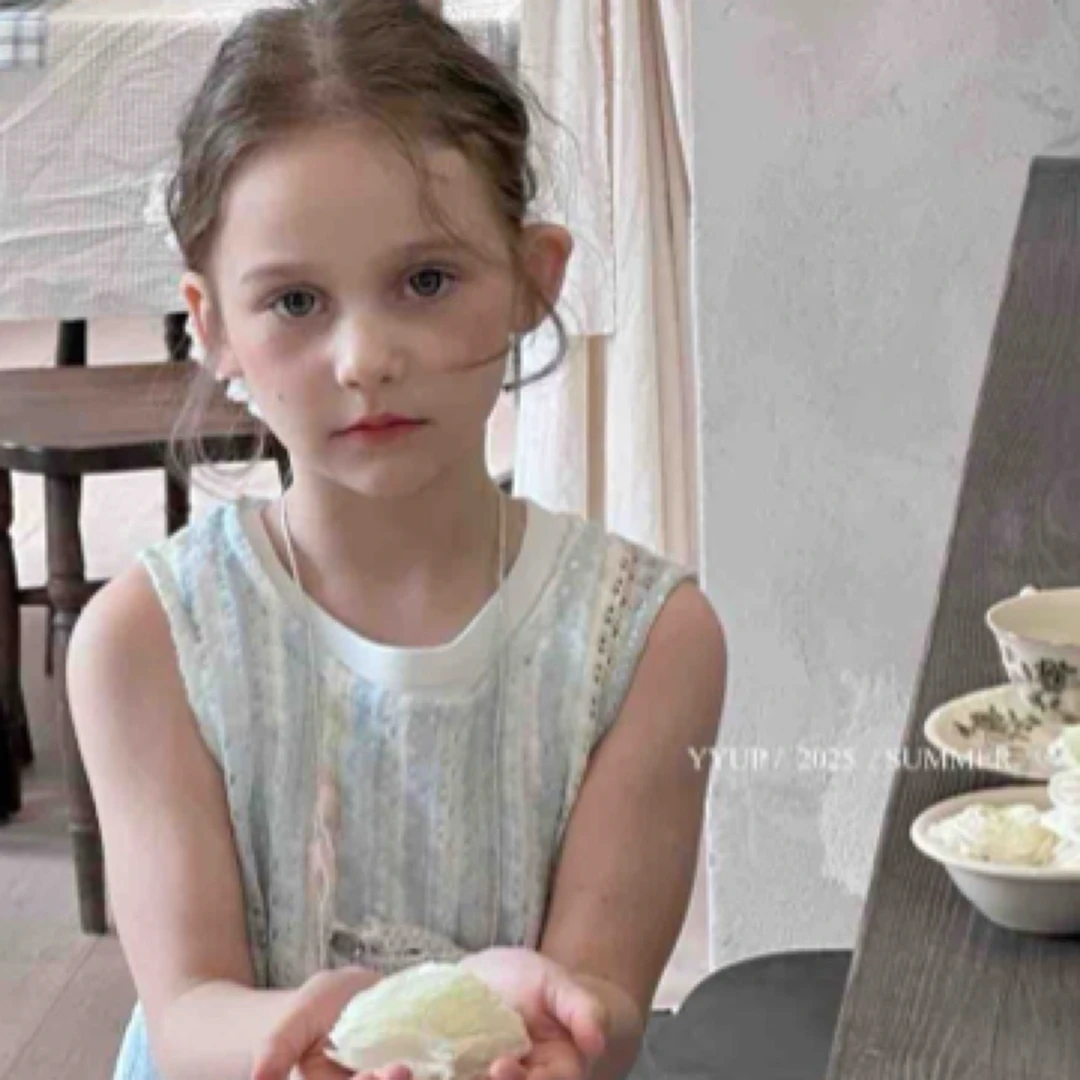 夏季无袖韩版女薄款夏季上衣少女风套装洋气套头裙子夏款拼接