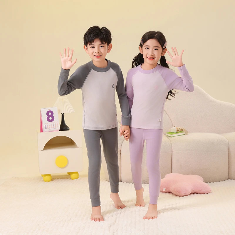 新款婴幼儿童秋衣秋裤保暖内衣德套装中大童青少年绒内衣打底秋冬