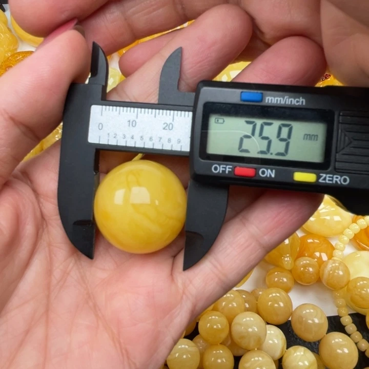 裸石蜜蜡未镶嵌丁*心蜜蜡25.9圆珠