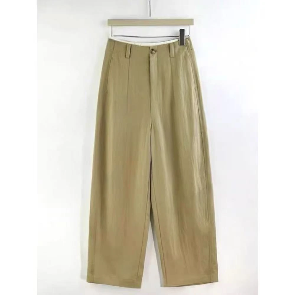 夏季斜纹柔软透气小个子九分阔腿休闲弯刀裤~N2131P小静折扣