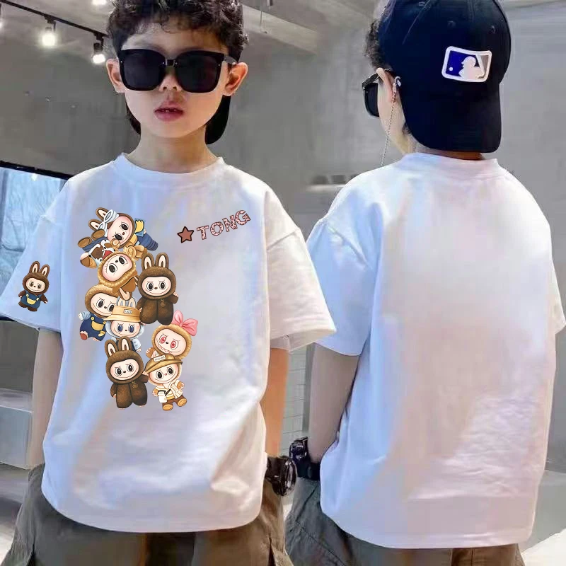 一堆拉布布~亲子儿童时尚韩宽松潮流印花短袖体恤