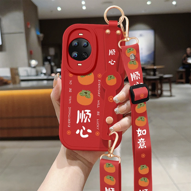 适用华为nova14手机壳nova14pro事事顺心全包防摔保护套斜挎挂绳