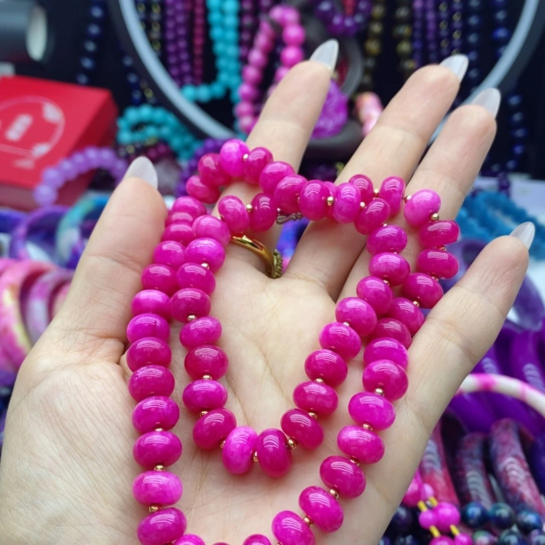 非金属珐琅199299主播推荐桃红盘珠项链