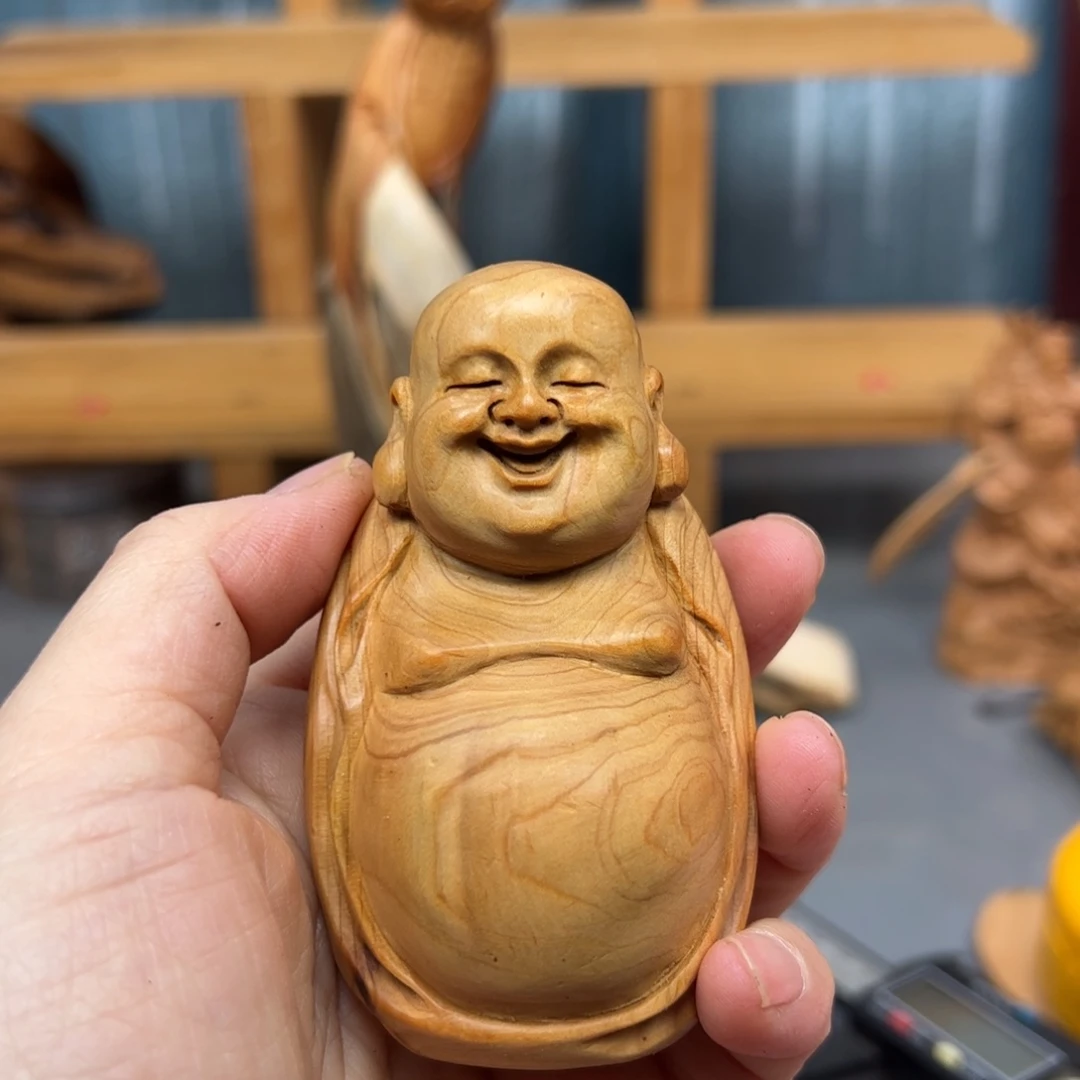 海***川木崖柏木摆件手把件