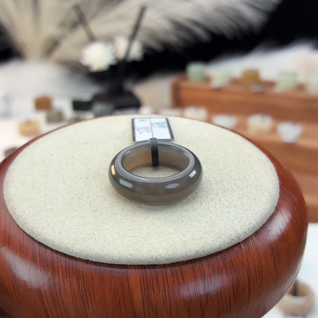 和田玉未镶嵌戒指i105高级灰轮胎17.6mm