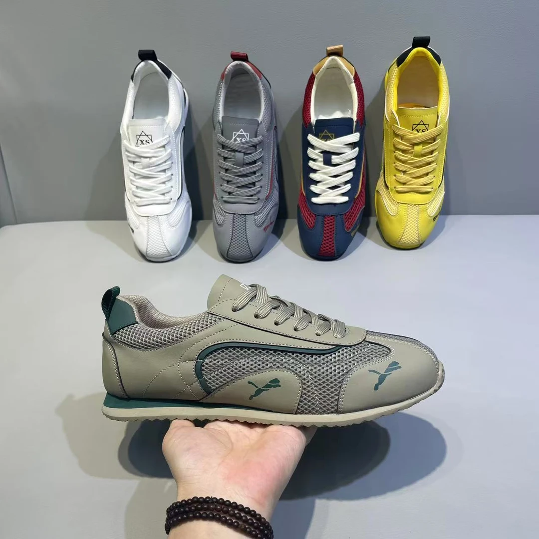 【标准码】夏季新款皮网拼接国潮休闲舒适轻便男款潮鞋