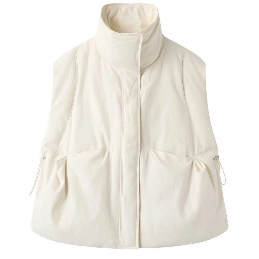 艾家同款冬季上新无袖立领甜美短款女装马甲羽绒4001女款百搭