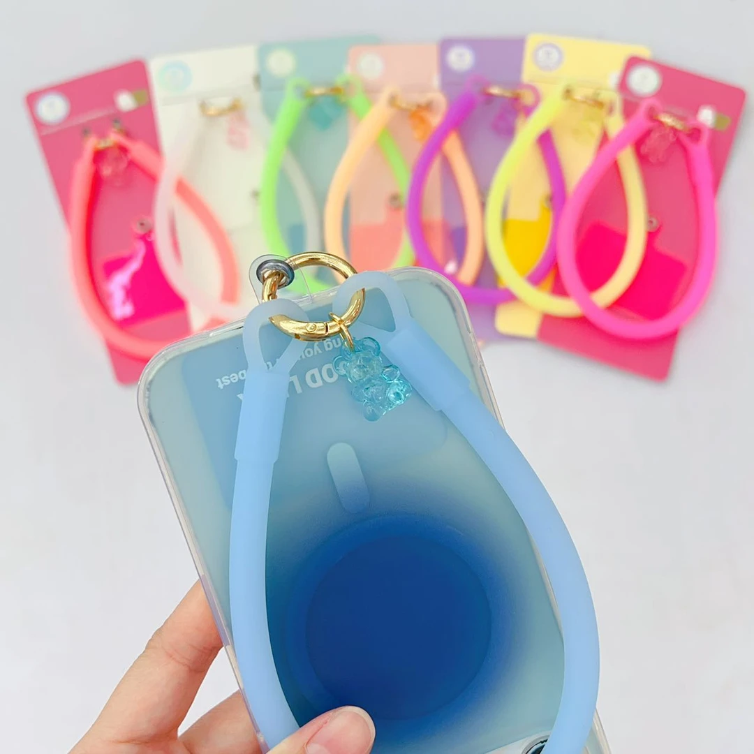 【透色手绳】平纹透色肤感液态硅胶圆环扣配小熊自带垫片型号通用