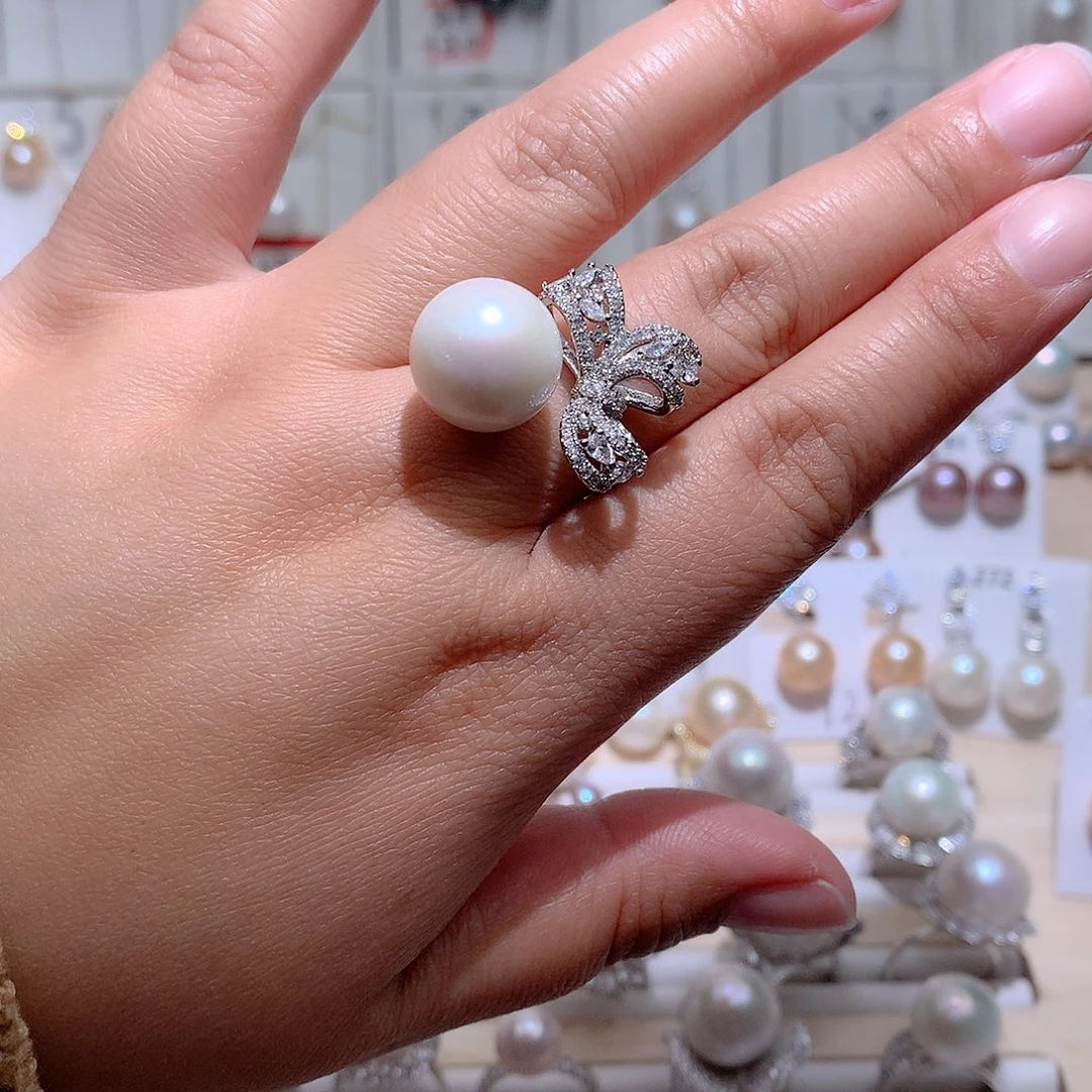 未镶嵌淡水珍珠戒指CC14.2mm