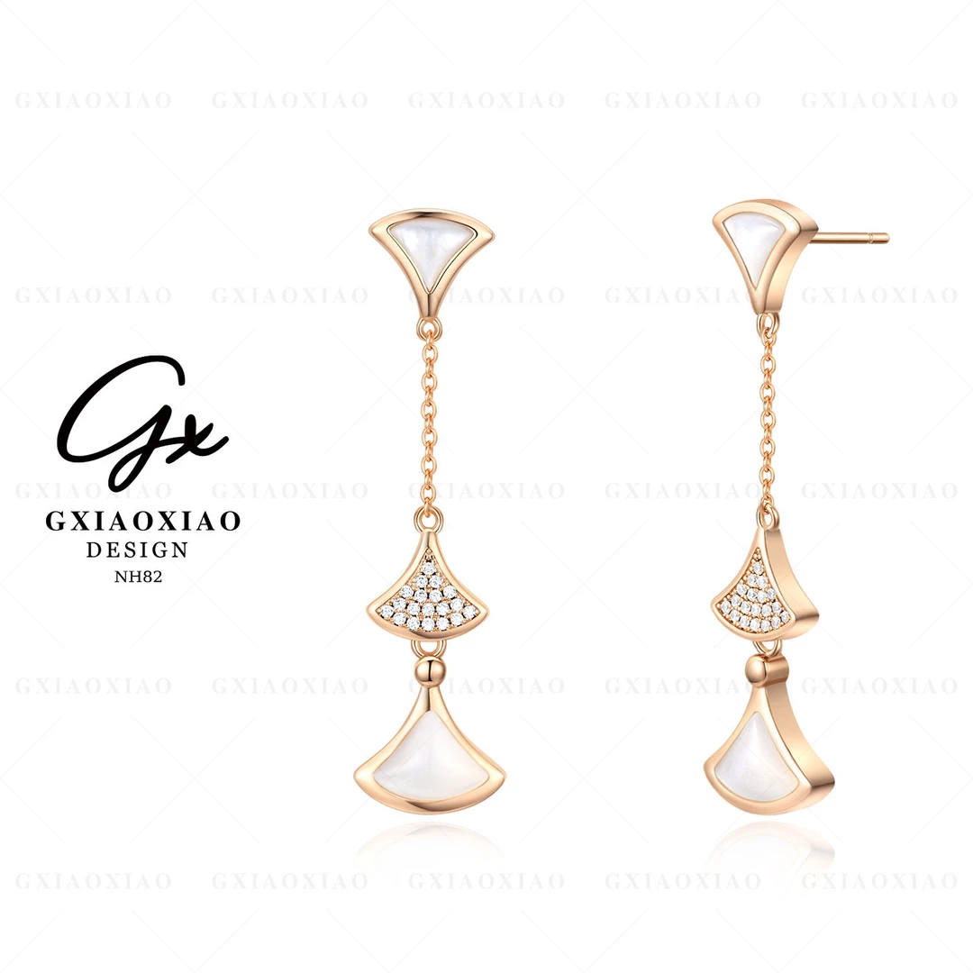 镀K金 925银针 轻奢气质高级精致流苏感裙子耳环 NH82