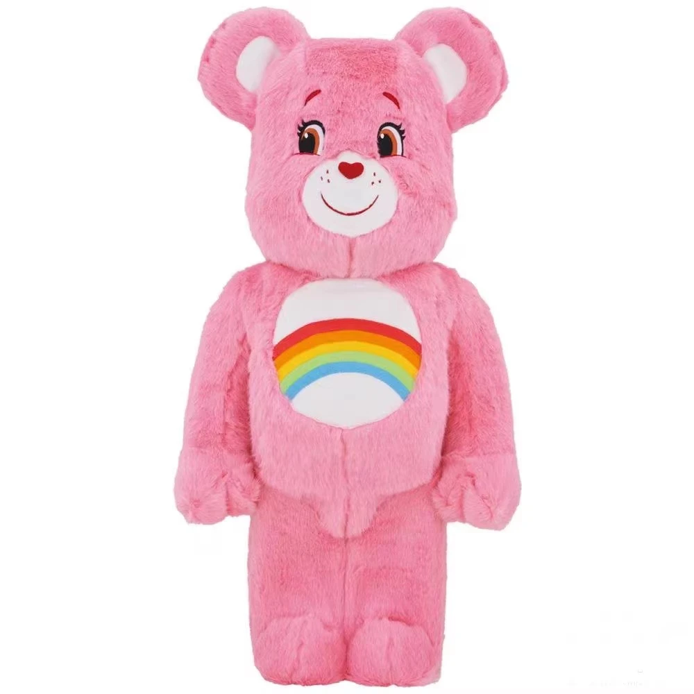 Bearbrick 400% 毛绒粉色彩虹熊