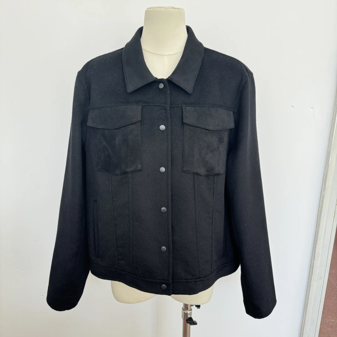 004B家磨毛质感25年早春新款加厚夹克羊毛外套简约大气外套