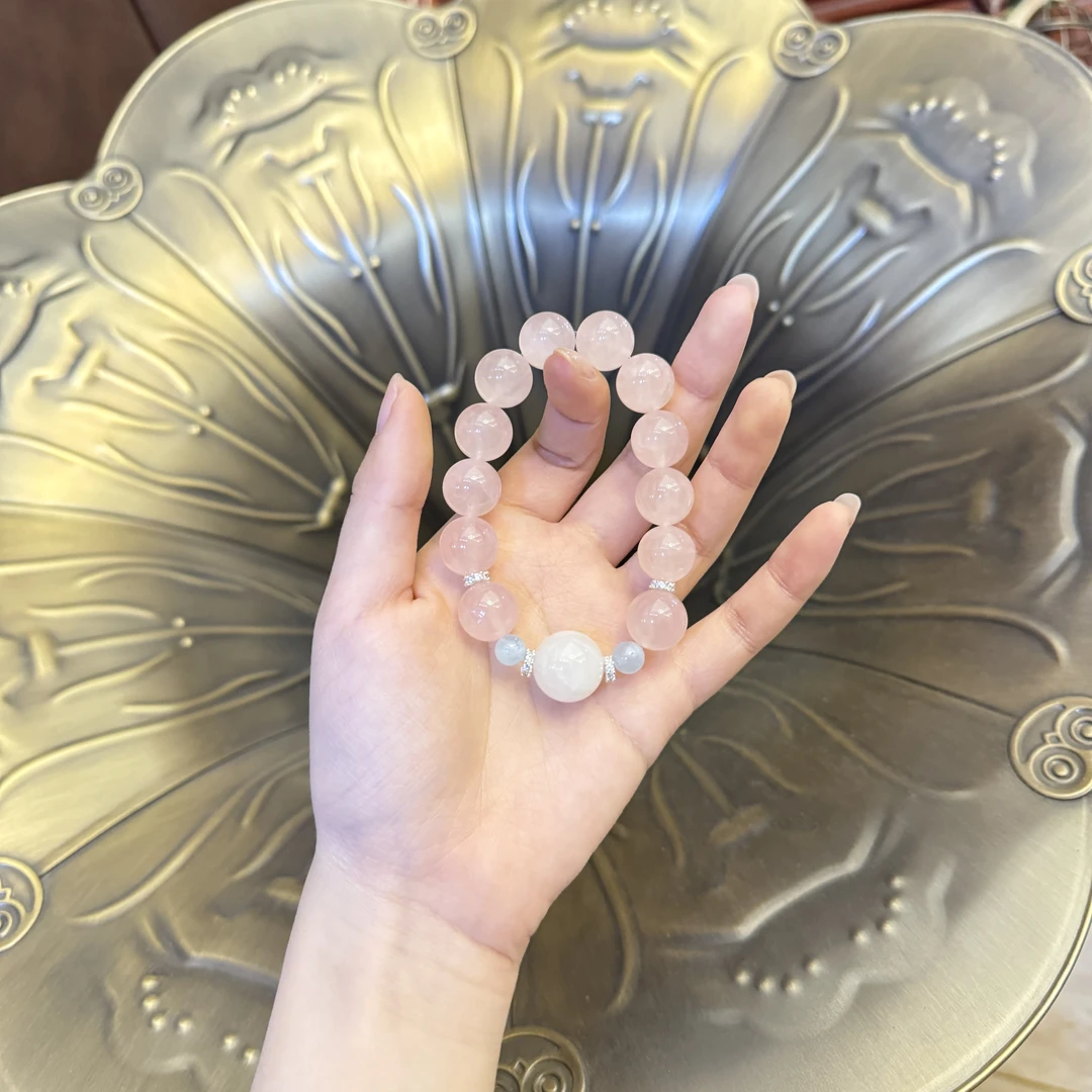 源源手作*粉月粉晶手串F4-3